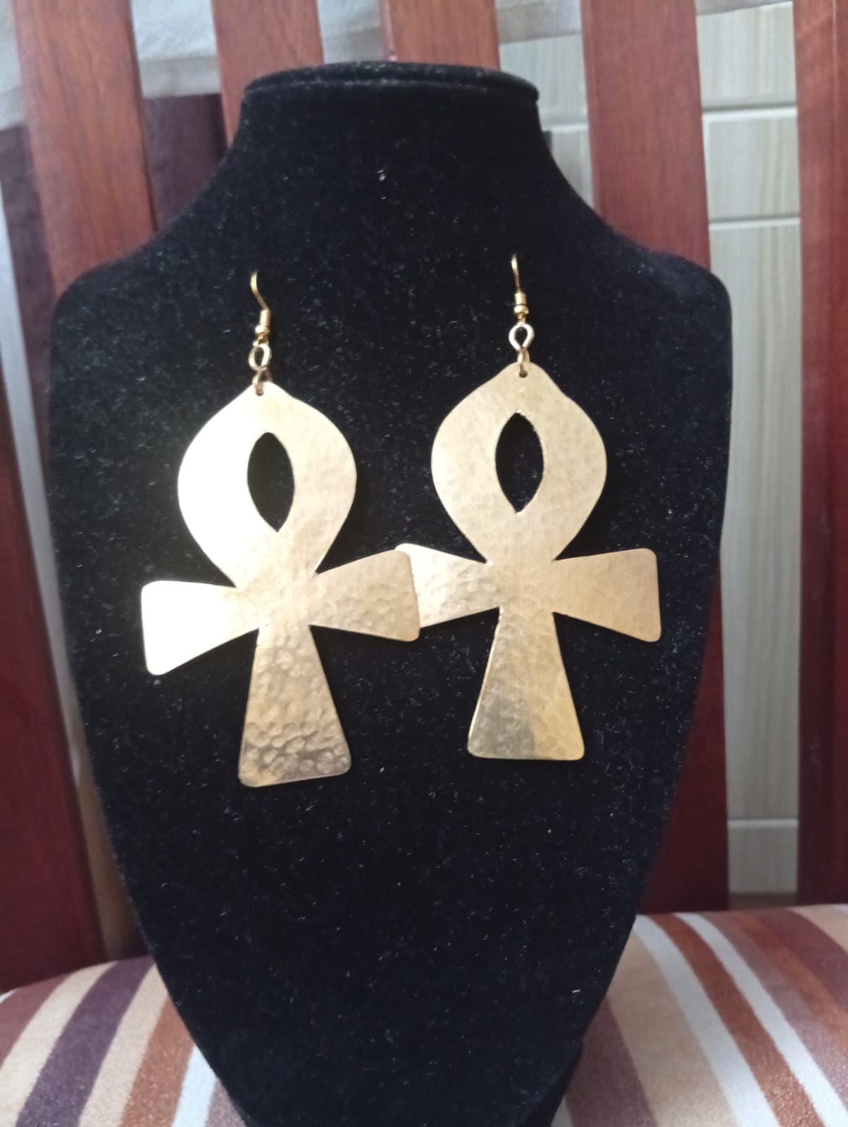 Ankh Brass earrings